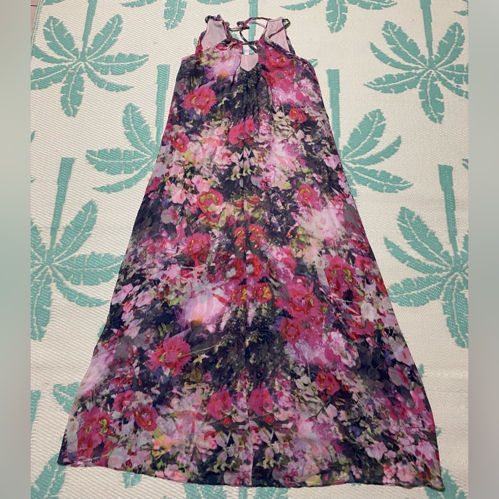 Maggy London Pink and Purple Floral Dress